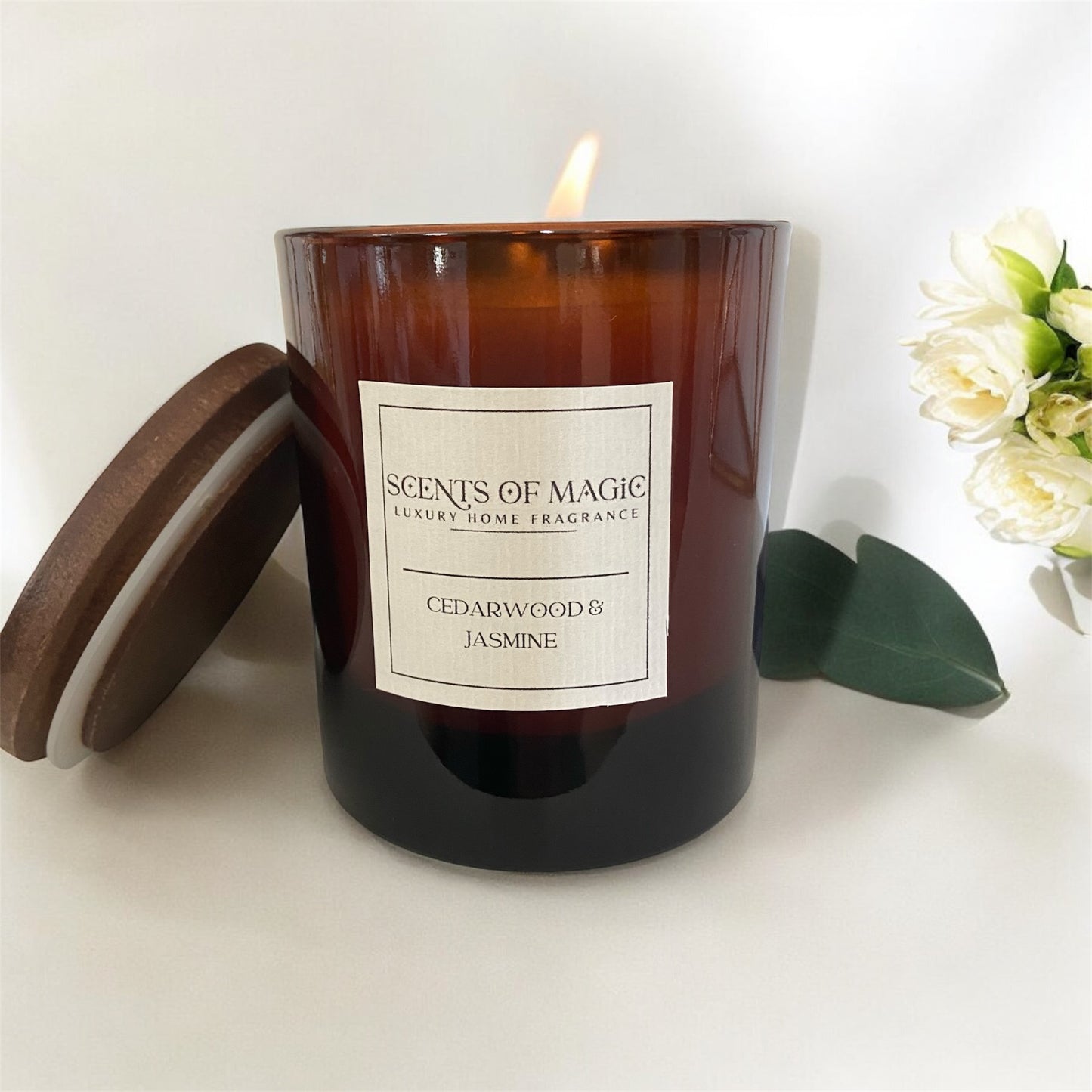 Cedarwood & Jasmine scented large candle